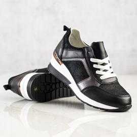 Adidași cu sclipici VINCEZA negru 2