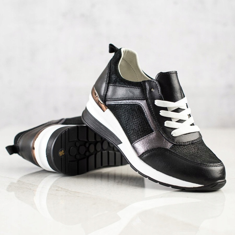 Adidași cu sclipici VINCEZA negru 2