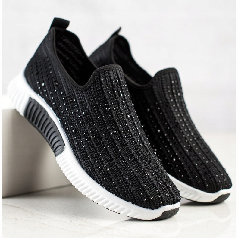 SHELOVET Sliponii Cu Cristale negru 1