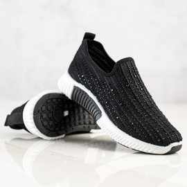 SHELOVET Sliponii Cu Cristale negru 2