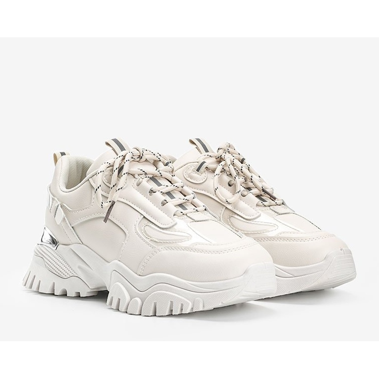 Adidași bej cu inserții Ansley metalice 1