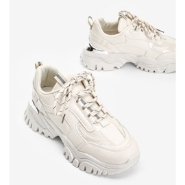 Adidași bej cu inserții Ansley metalice 2