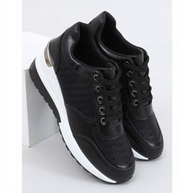 Pantofi sport negri MY-2717 negri pe un toc ascuns negru 1