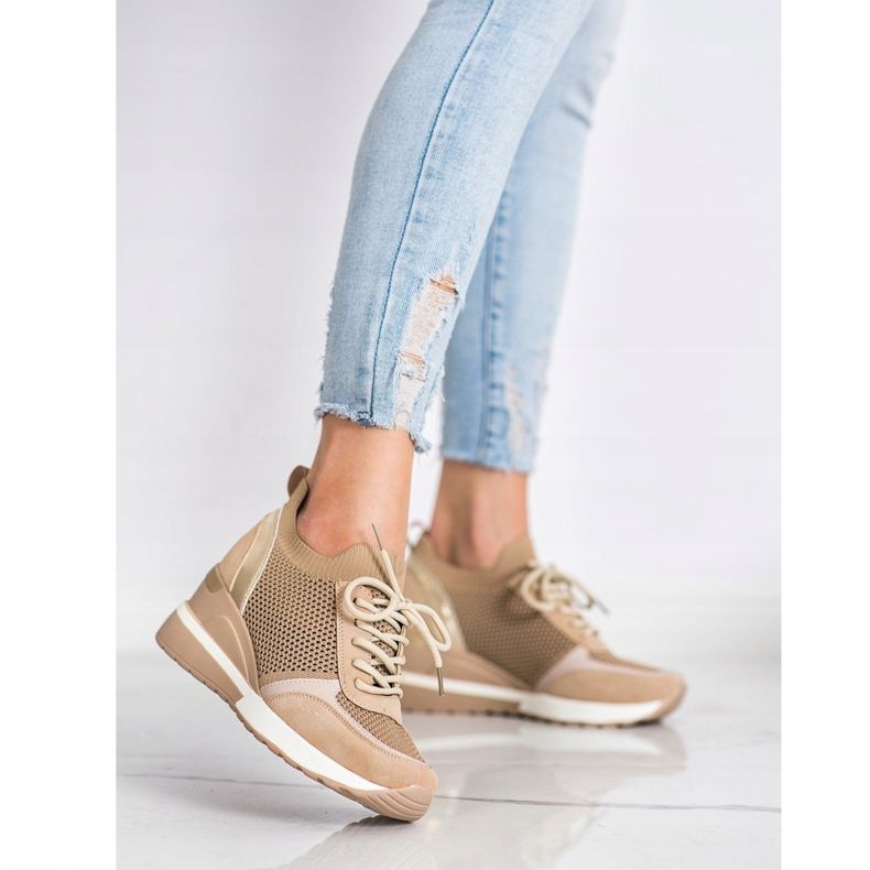 Adidași cu ajur VINCEZA bej 1