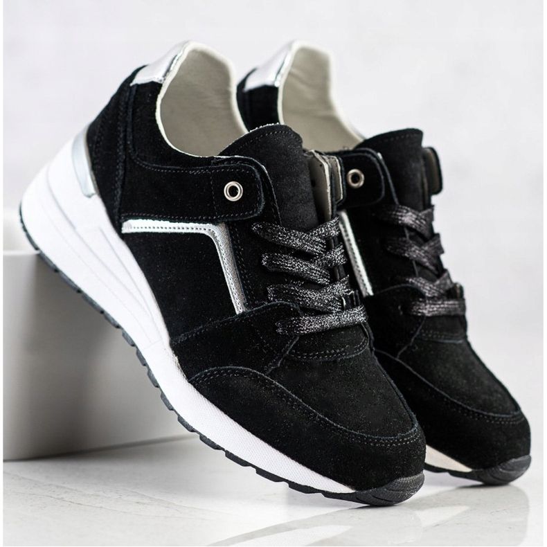 Filippo Pantofi sport din piele neagră negru 1