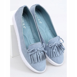 Mocasini albastru cu franjuri 6429 Albastru 1