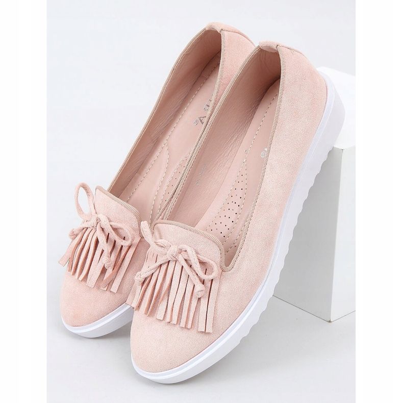 Mocasini cu franjuri roz 6429 Roz 1