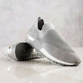 SHELOVET Adidași din material textil ajurat gri 1 SHELOVET Adidași din material textil ajurat gri 1