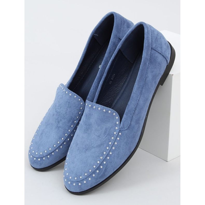 Mocasini albastru cu știfturi 4322 Jeans 1