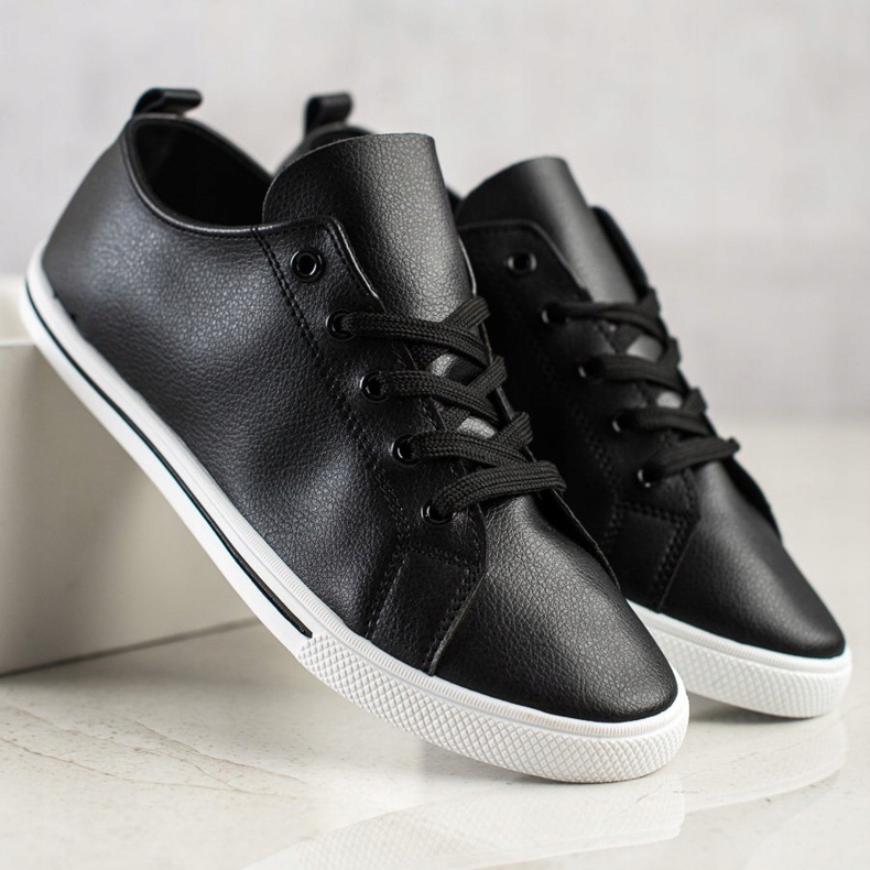 SHELOVET Adidași joși confortabili negru 1