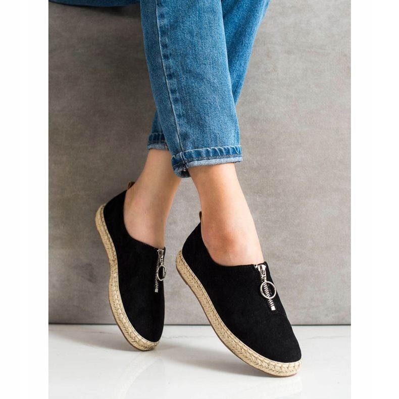 Cm Paris Espadrile negre cu fermoar bej negru 1