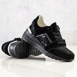 Evento Adidași din piele cu imprimeuri de șarpe negru 1