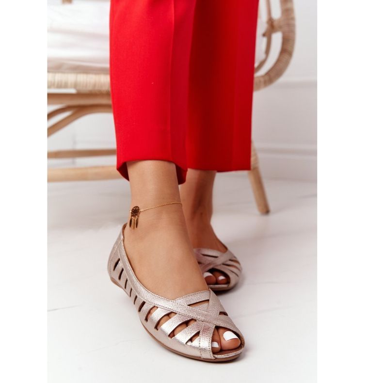 Balerini de aur Maciejka din piele 04506-25 2 Balerini de aur Maciejka din piele 04506-25 2