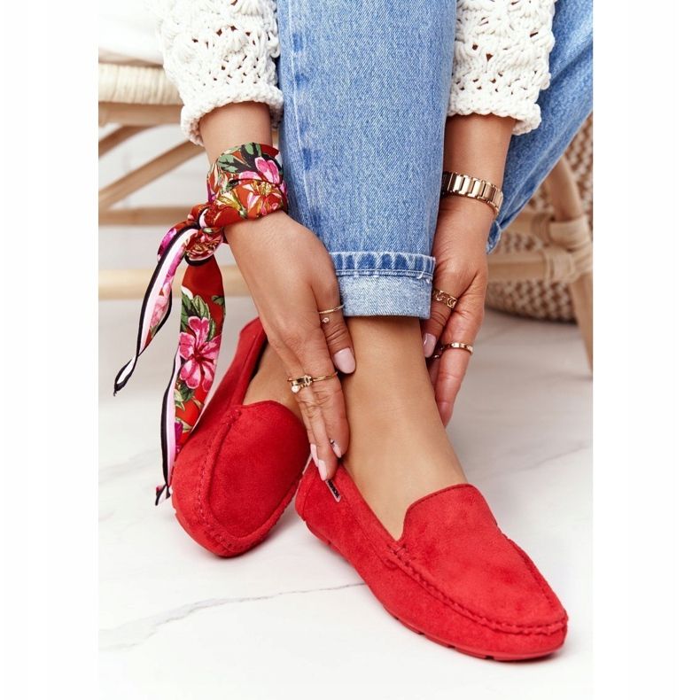 PH1 Mocasini de piele roșie San Marino din piele de căprioară roșu 1