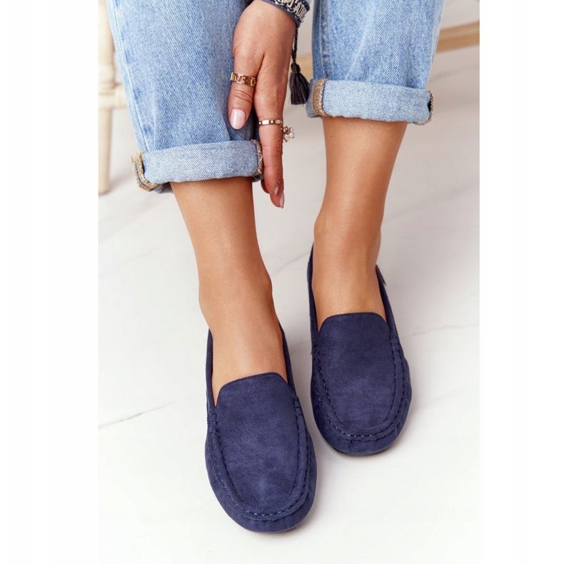 PH1 Mocasini din piele întoarsă pentru femei, albastru marină San Marino 2