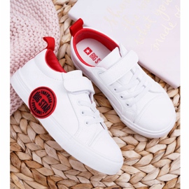 Adidași pentru copii Big Star cu velcro alb FF374088 roșu 2