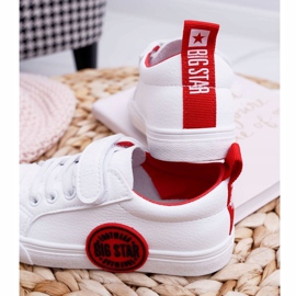Adidași pentru copii Big Star cu velcro alb FF374088 roșu 3