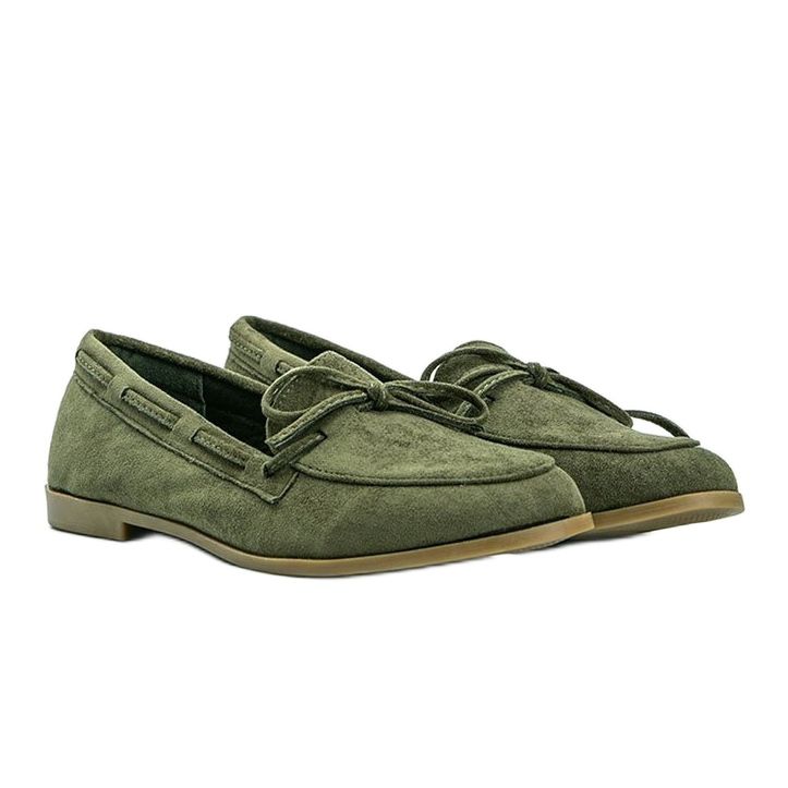 Mocasini verzi din piele ecologică Kierra verde 1