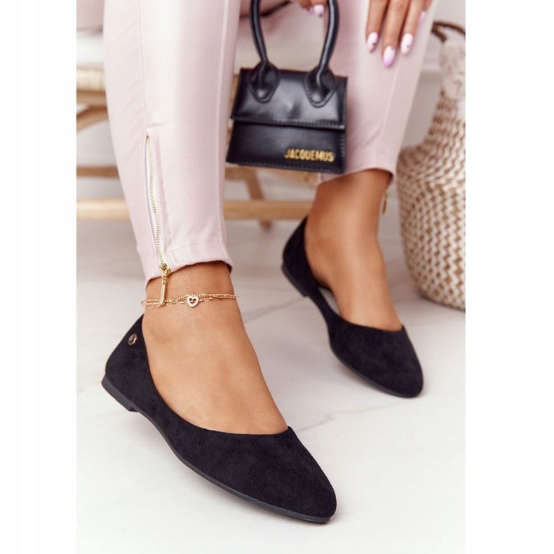 Balerini din piele de căprioară Sergio Leone BL622 Negru 1