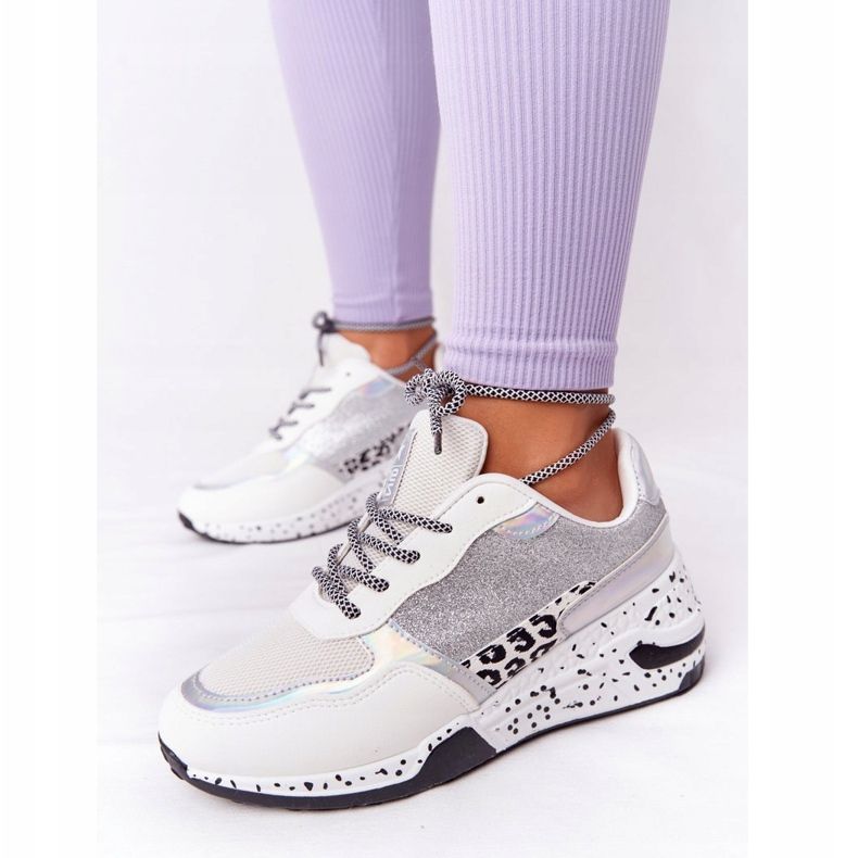 NEWS Adidași pentru femei de culoare albă, cu brocart Avery 1