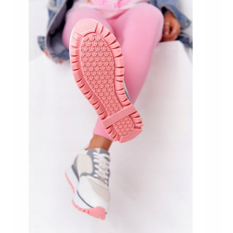 Încălțăminte sport din piele pe platformă GOE HH2N4008 Alb multicolor 1