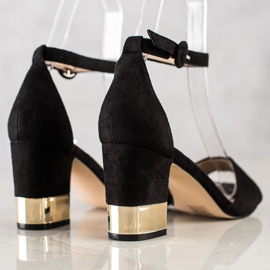 Filippo Sandale Cu Toc Decorativ negru 1