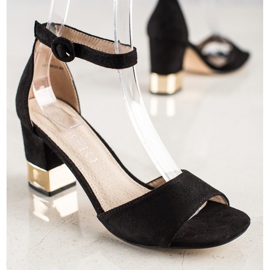 Filippo Sandale Cu Toc Decorativ negru 2