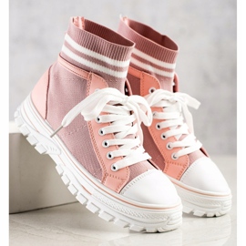 SHELOVET Adidași adezivi la modă roz 1