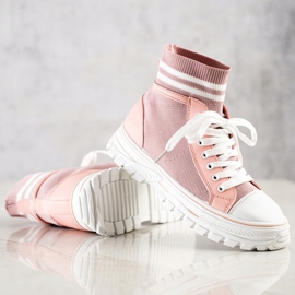 SHELOVET Adidași adezivi la modă roz 2