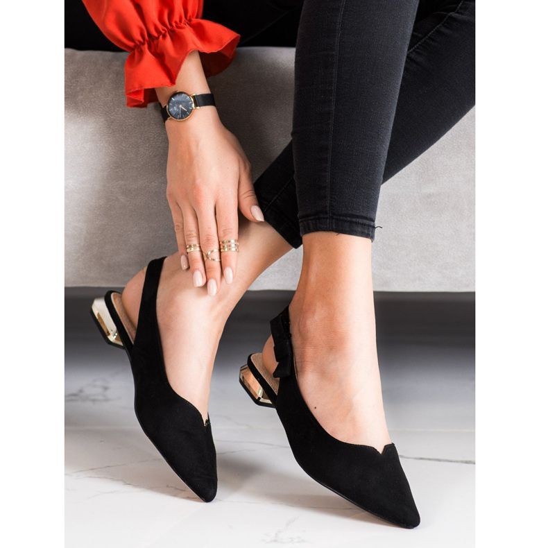 Filippo Sandale negre cu toc deschis negru 1