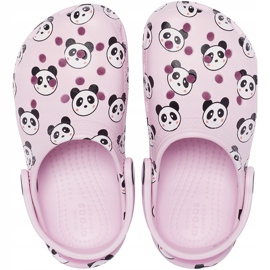 Crocs pentru copii Sabot clasic cu imprimeu Panda roz deschis 206999 6GD 1
