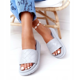 Big Star Papuci de damă pe steaua mare HH274688 Grey Platform gri 2