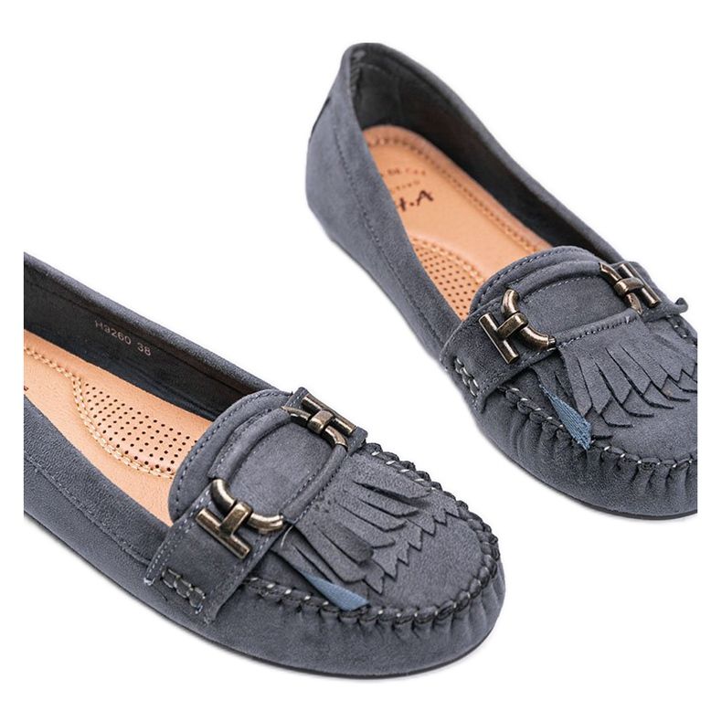 Mocasini gri din piele ecologică de la Maia 1