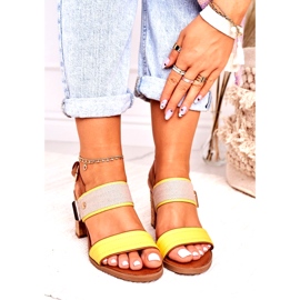 Jezzi Sandale pentru femei pe Cork Post Yellow 20SD35-1826 bej 3