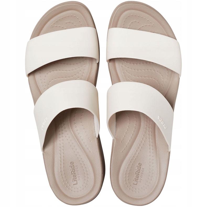 Papuci de dama Crocs Brooklyn Mid Wedge bej 206219 16T 1