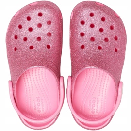 Sabot Crocs pentru copii Classic Glitter roz 205441 669 1