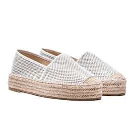 Espadrile albe pe talpa groasă Lia 1