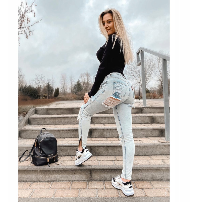 Ideal Shoes Adidași sport cu stil alb negru 1 Ideal Shoes Adidași sport cu stil alb negru 1