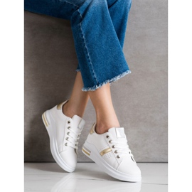 SHELOVET Adidași sportivi alb de aur 1