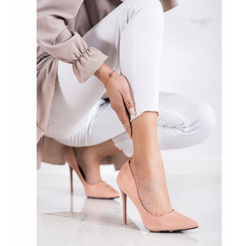 Diamantique Tocuri sexy din piele intoarsa roz 1