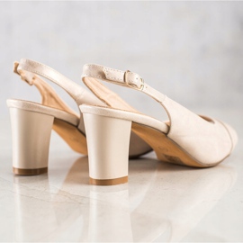 SHELOVET Sandale elegante cu toc bej 1