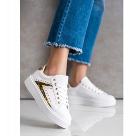 SHELOVET Adidași albi pe platformă negru galben 1