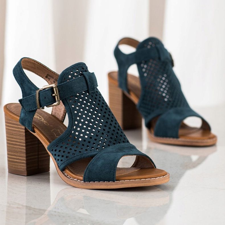 Evento Sandale ajurate în primăvară multicolor albastru verde 1