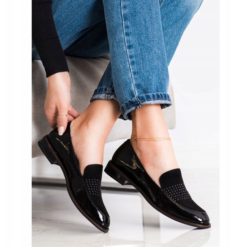 Pantofi negri eleganți de la Sergio Leone negru 1