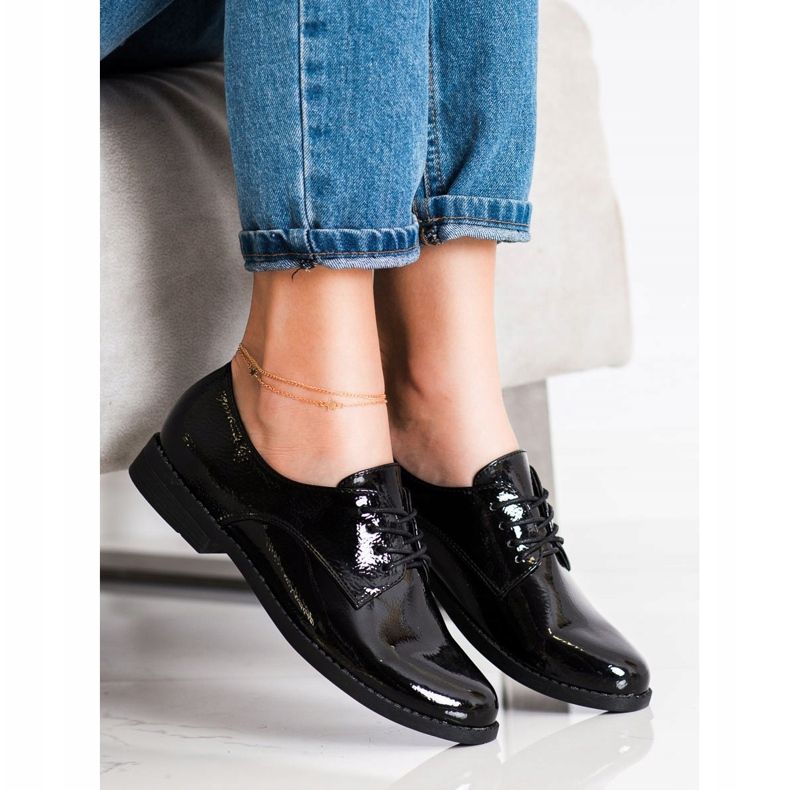 SHELOVET Pantofi clasici cu dantelă negru 2