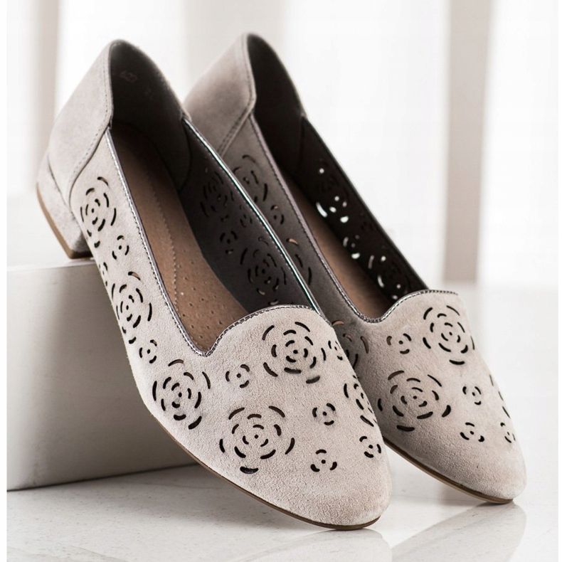 Pompe din piele cu trandafiri Sergio Leone maro 1