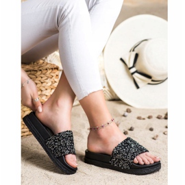 Seastar Papuci la modă pe Paltform negru argint 2