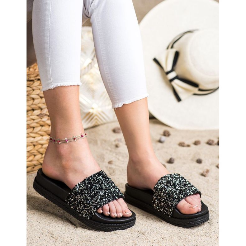 Seastar Papuci la modă pe Paltform negru argint 1