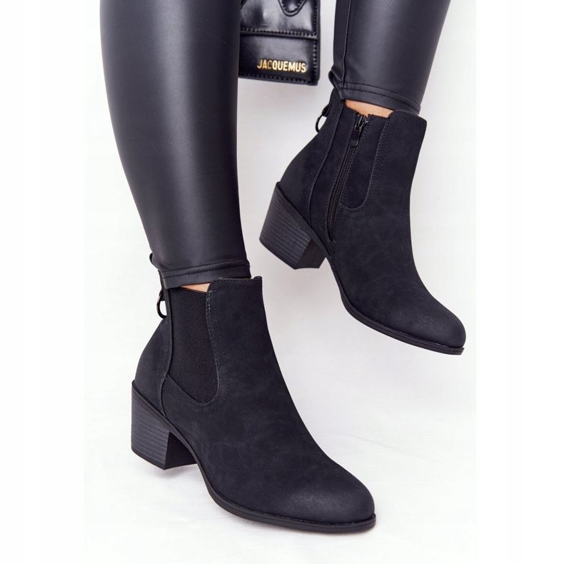 PJ1 Cizme de damă negre pentru femei Jodhpur Heel Trinity negru 1