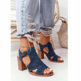 EVE Sandale ajurate pe un bar albastru Hey Lover multicolor verde 1